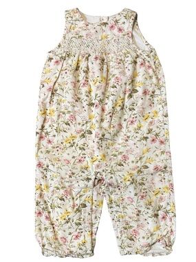 Janie and Jack English Countryside Floral Smocked Corduroy Romper 12-18 months